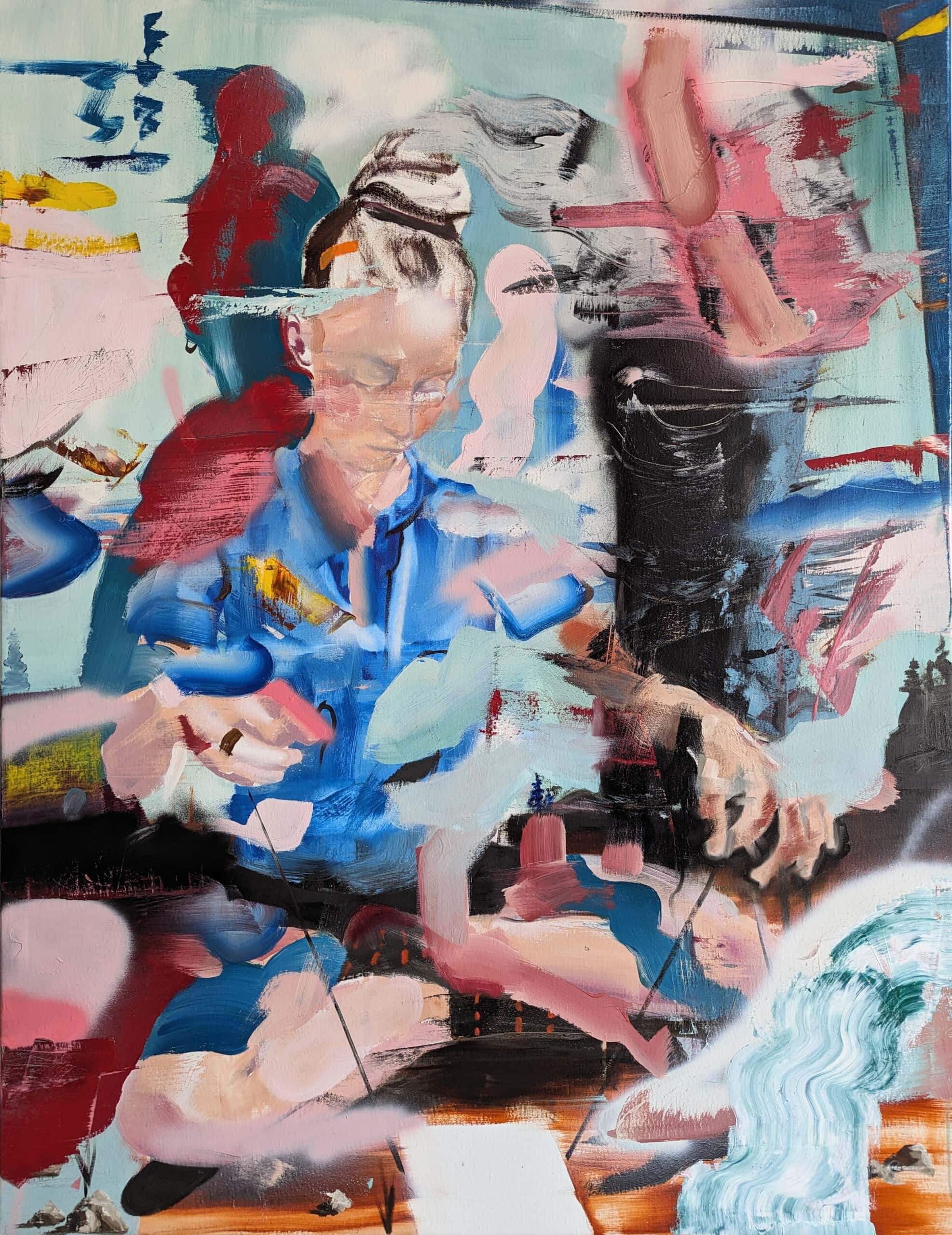 Tisser ses liens 100x130 cm oil on canvas 2023
